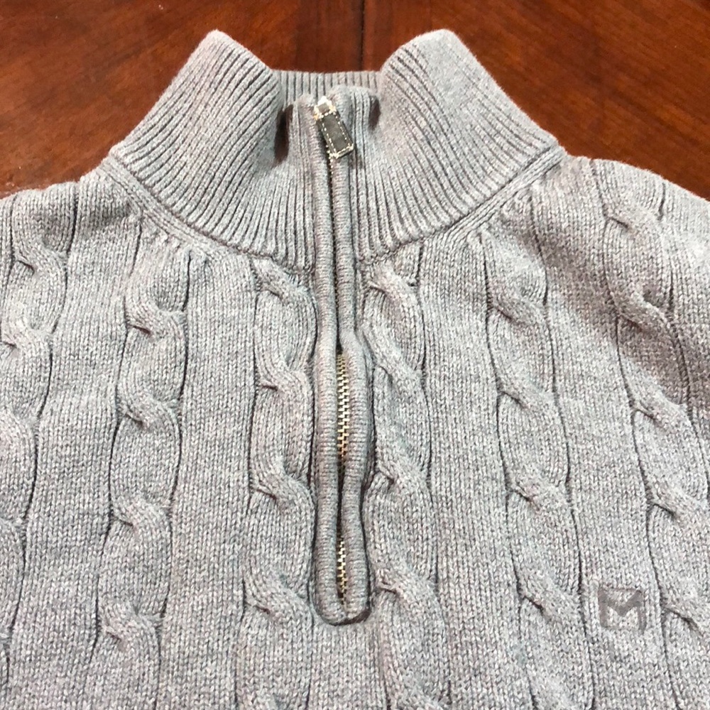 MICHAEL KORS Men's Gray Pullover 1/4 Zip Sweater